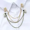 Brooches Fashion Gentleman Tassel Brooch pour hommes Costume Shirt Skeleton Claw chaîne revers Pin Metal Retro Accessoires de mariage