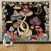 Tapestries trippy decor tapijtwand hangende vlinder champignon voor slaapkamer esthetische zwarte mandala kunst