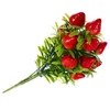 Decorative Flowers 3 Pcs Berries Simulated Strawberry Fake Stems Party Decorations Outdoor Fruit Branches Vase Filling Decors Artificial