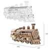 3D Wooden Puzzles For Adult DIY Model Block Kits Movable Steam Train Car Assembly Handmade Toy Hobby Creative Teen Kid Gift 240401