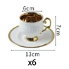 Cups Saucers Creative Bone China Cup and Saucer Set French Afternoon Tea Gold Plated Coffee Sets Modern Home Living Room Desktop