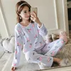 Home Clothing Fashion Winter Women Coral Fleece Pajamas Girl Warm Flannel Sleepwear Cartoon Leisure Clothes Thicken Set
