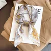 Écharpes Luxury Silk Touch Square Scarf Womens 2024 Satin Imprimé Coldolline Spring Bandbound Foulard Bandana Echarpe Tie Châle Bag240409