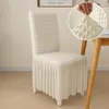 Couvre-chaise Guret Lattice Seersucker Cover avec une longue jupe Stretch pour le banquet de la salle à manger DÉCORD HAUT-HEAU SEAT SEAT