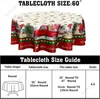 Table Cloth Red Truck Round Tablecloth 60 Inch Merry Christmas Wateproof Resistant Durable Cover For Kitchen Dining Buffet Tabletop