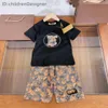 Ensemble des créateurs de vêtements pour enfants Little Bear Summer pour enfants à manches courtes à manches courtes à manches courtes pour hommes et femmes Sports Trendy Brand Print Set Baby T-shirt Shorts Two Piece