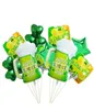 5pcset St Patrick039S Day Balloon Decoratie Groene Shamrock Clovers Irish Festival Bierglas Aluminium Foly Ballonnen JK2102X4554022