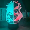 3D Illusion Led Night Light Half Face Naruto Uzumaki en Sasuke Uchiha voor slaapkamer Decor Light Cool Anime cadeau 3D Lamp Hit Color C6407229