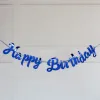 Oro argento blu buon compleanno banner stagnuino di carta per la festa di compleanno appesa ghirlanda banner ragazzi ragazze decorazioni per baby shower decorazione