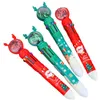 24pcs en gros des bois créatifs multicolores stylo à billes de Noël paillettes de Noël à 10 couleurs de papeterie cadeaux