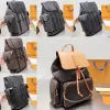 New Hot travel bag designer backpack for Men womens shouder bags backpack designers classic old flowers coated canvas parquet leather satchel back pack