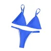 Kvinnors badkläder solid colir sexig mikro bikini set kvinnor simning kostym vadderad bh biquini 2-stycke thong badande brasiliansk baddräkt