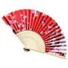 Decoratieve beeldjes Floral Folding Fan Vintage Bamboo Hand Fans For Women Girls -uitvoeringen Dance G5ab