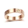 Van Armband Cartl Classic Love samma stil Par Ring Titanium Steel Simple Diamond Rose Gold Best Friend Gift Colorless