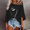 T-shirts de mode pour femmes Top Summer Imprimé creux out femelle sexy tshirt sxxl 240409