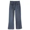 Jeans micro elastici elastici elastici di alta qualità con pantaloni a gamba larghi sciolti e dimagranti