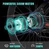 バイクercricバイク500Wモーター48V 11.6AH ROVABバッテリー21速度サスペンションフォークシティエビケ27.5大人向けercric bicyc l48