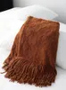 Decken nordische Wurfdecke Strickbett Endtuch Home Decor Sofa Abdeckung Weiche Feste Farbgeometrische Bettspitze -Reiseschal