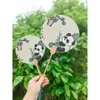 Декоративные фигурки картинка китайский стиль Panda Painte Pronts Products Bamboo Hand Retro Fan Network Red Летняя туристическая достопримечательность