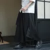 Męskie spodnie 5xl mężczyźni japońska odzież uliczna ciemna czarna splice moda luźna swoboda spódnica z szerokimi nogami kobiety gotyckie spodnie plus rozmiar