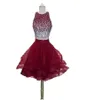 Słodka seksowna kryształowa suknia balowa mini -homecoming sukienka z dwoma kawałkami cekiny z koralików Tiul plus size Cocktail PROM 8590336