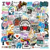 50pcs Music Stickers Motivational Phrases Laptop Phone Notebook Headphone Guitar Wall Graffiti Vinyl Decals for kids Gift