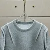 Swetry damskie 2024 Jesienna moda Sweatek O -Szyja Długie rękaw Casual Grey Knitwears