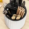 Bouteilles de rangement à 360 ° Rotation Ustensile Holder Organisateur de cuisine plusieurs compartiments Store Forks servant des cuillères couteaux et autres cuisines