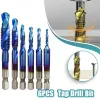 Tap Drill Bits for Thread Cutting Openings Hexagonal Shank Titanium-plated High-speed Steel Thread Tap Drill M3 M4 M5 M6 M8 M10