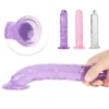 Dildos di gelatina morbida con un dildo realistico di una tazza di aspirazione forte senza vibratore artificiale per la masturbazione femminile lesbica giocattoli sexy