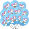 Regenbogen Einhorn -Latexballons für Kinder, Geburtstagsfeierdekorationen, Babyparty, Partyspielzeug, 12 ", 12pcs