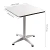 Tabela de flip-up quadrada Tabela portátil de alumínio da cozinha interna da mesa de altura da mesa de altura do pátio externo Metal Party Desk 60*60*70cm
