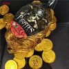 50/100pcs Neue Poker Casino -Chips Bitcoin Modell Bitcoin Goldbeschichtung Plastikpirat Goldmünzen Spiel Währung Schatzmünzen 6z