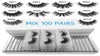 False eyelashes 100 pairs a lot eye tail elongated style mix 10 styles 3d mink eyelash natural long hand made makeup transparent l3101057