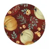 Tableau de couvercle rond moderne Nappecoths Pumpkins d'automne avec tournesols Maroon Home Decorative