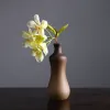 Vase zen rétro chinois pour décoration de table, insert de fleurs en céramique, petit vase, dispositif de fleur hydroponique, décoration de table