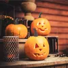 Dekorativa blommor 100 datorer Plastpumpa Handtag DIY Pumpkins Craft Decor Heads Lykta Halloween levererar falska stjälkar