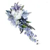Fleurs décoratives yysd 24,4 pouces bouquets de mariage pour la demoiselle d'honneur de la mariée bouquet de mariée élégante simulé