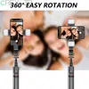 Çubuklar L12D Katlanabilir Cep Telefonu Selfie Stick Tripod Dolgu Işığı ve Uzaktan Deklanşör Kablosuz Bluetooth Alüminyum Alaşım Subue Stick