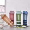 3 Layers Sport Protein Shaker Bottles 450ML Mixing Ball Cup BPA Free Plastic Cute Drink Water Bottle EDC Portable 240409