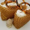 Torby wieczorowe swobodne przezroczyste ręcznie robione brązowe koralikowe ręcznie tkane damska torba 2024 Asummer plażowa dla kobiet torebki zabytkowe