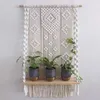 Tapisserier hängande växthylla hängare för växter handvävda boho rep blomma potten hållare sovrum vardagsrum hem dekor
