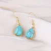 Boho Vintage Turquoise Water Drop Boucles d'oreilles pour femmes Star Heart Flower Tribe Earge Bring