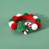 Dog Apparel 2024 Pet Ball Collar Plush Fabric Bell Christmas Tree Hat Colorful Cat And Caps Scarf Decorative Chain Creative Supplies