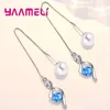 Boucles d'oreilles en peluche de luxe Crystal pour les femmes fiançailles de mariage 925 Bijoux de mode Sterling Bijoux Saint Valentin Cadeau