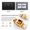 Laddare Pssrise Brasilien Thai EU US Wall Socket med 5V 2.1A USB Typec Charger Power Outlet PC Panel Light Switch TV Tel Computer Socket