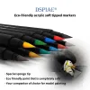 DSPIAE Vattenbaserade mjuka huvudmarkörer MK/MKM/MKF Series Base/Metal/fluorescerande färgmarkör Pen Brush Model Coloring Pen