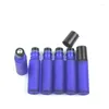 Storage Bottles 12pcs/lot 10ml Clear Amber Blue Matte Black Thick Glass Roll On Perfume For Essential Oil Cosmetic