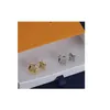 Gold Silver Plated Stud Earrings Diamond Flower Elegant Luxury Ear Studs Earring Designer för kvinnor Hip Hop High Quality Jewelry Holiday Gift No Box