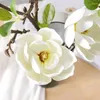 Fiori decorativi 75 cm Touch reale Magnolia Fiore artificiale 3 teste Pu White Wedding Home soggiorno decorazione da giardino decorazione balcone falsa